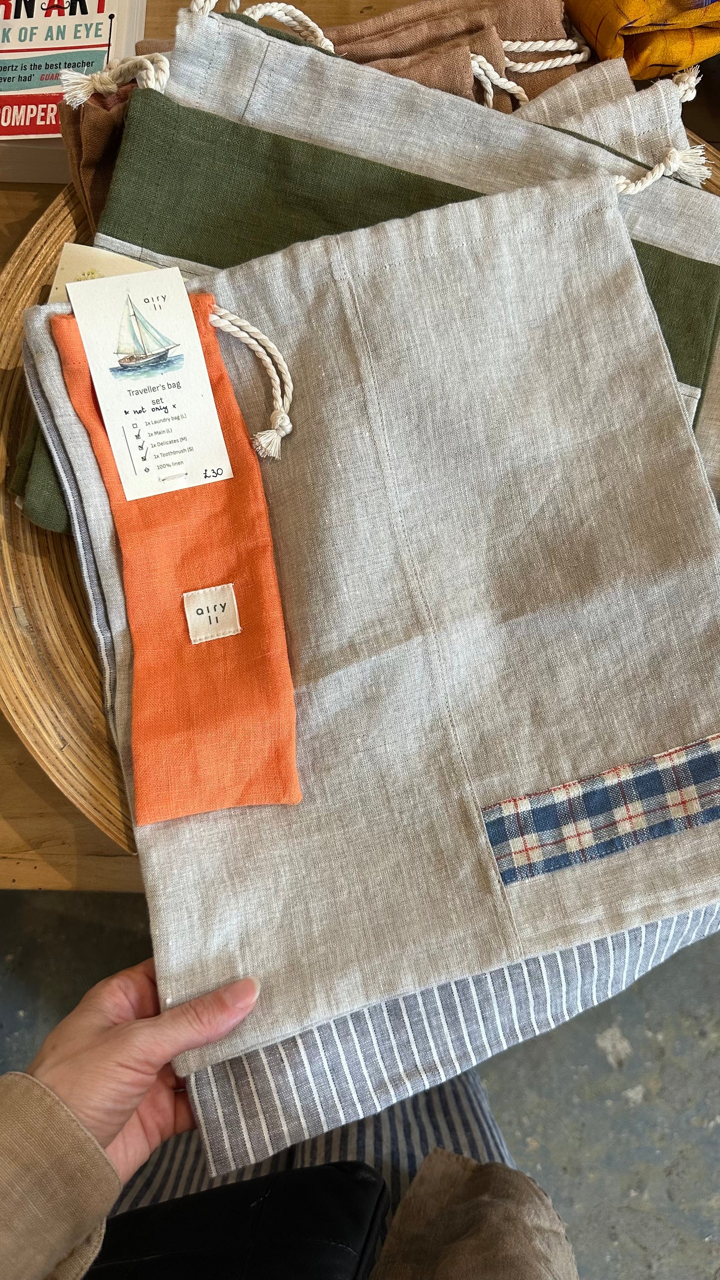 Traveller linen bag set