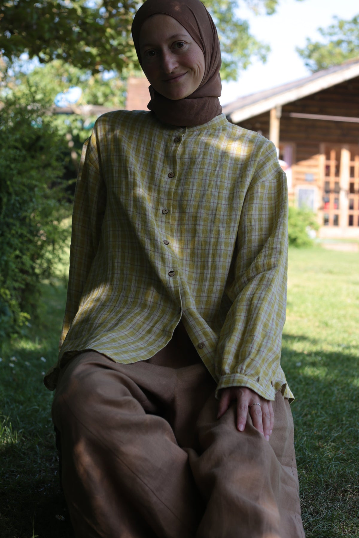FUN linen Trousers for women in Hazelnut colour