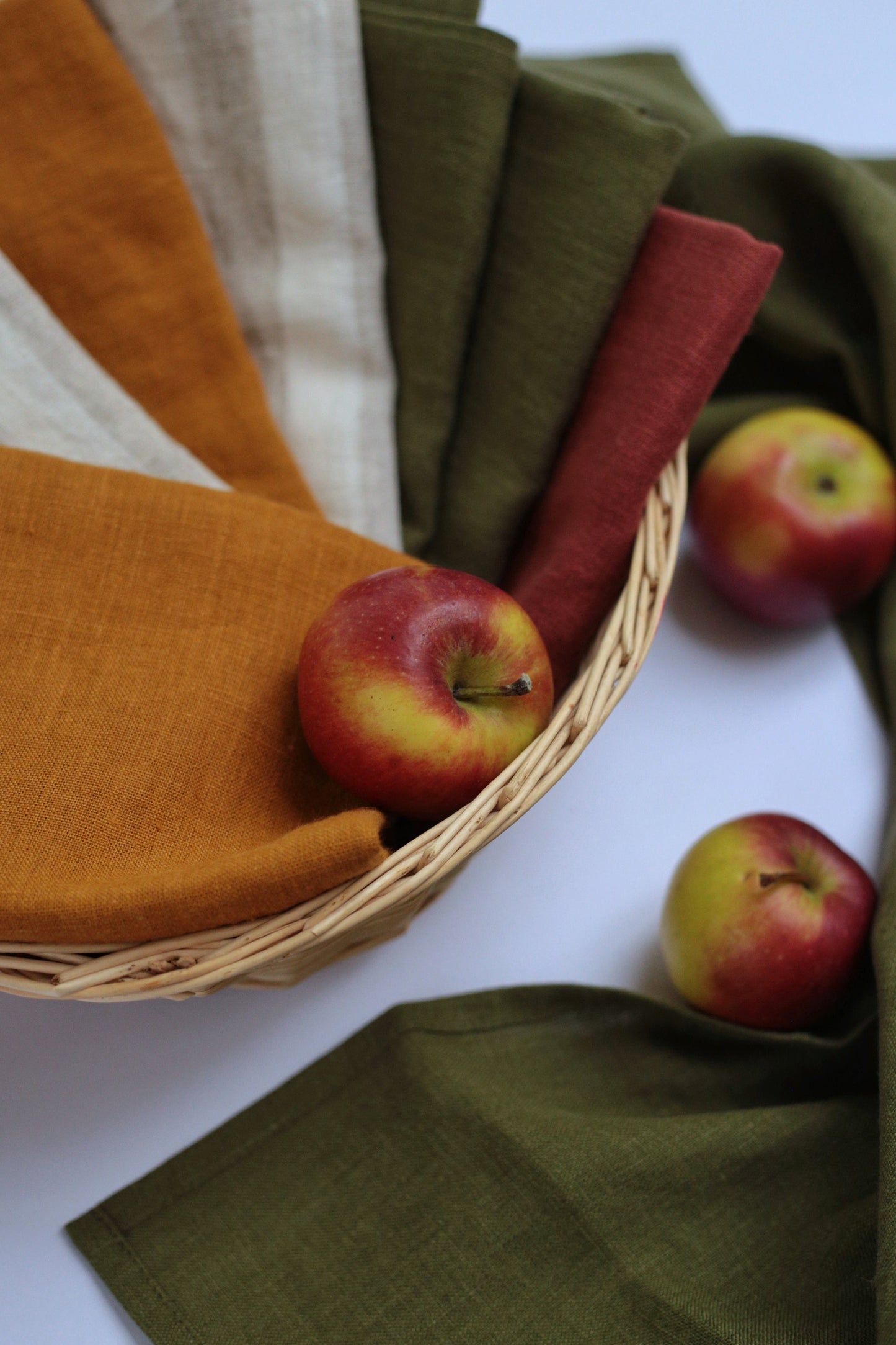 Linen Kitchen/Tea Towel in Forest Green color