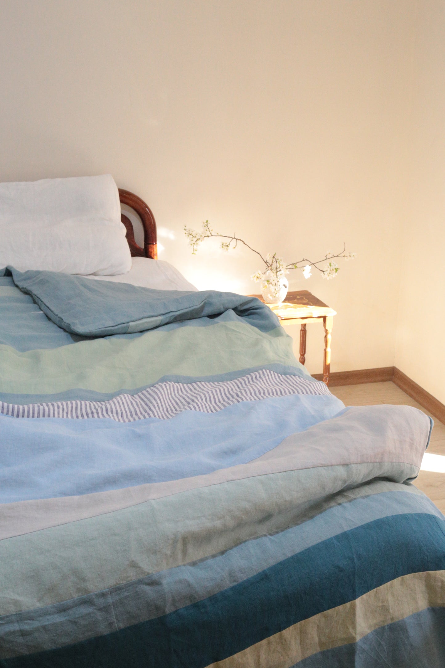 Patchwork linen duvet cover - US/UK King size