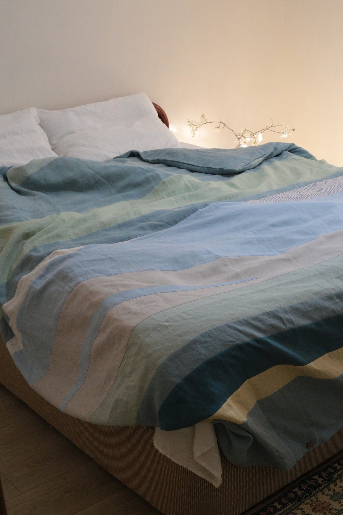 Patchwork linen duvet cover - US/UK King size