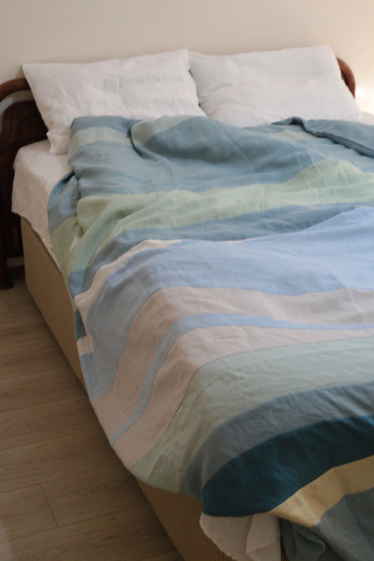 Patchwork linen duvet cover - US/UK King size
