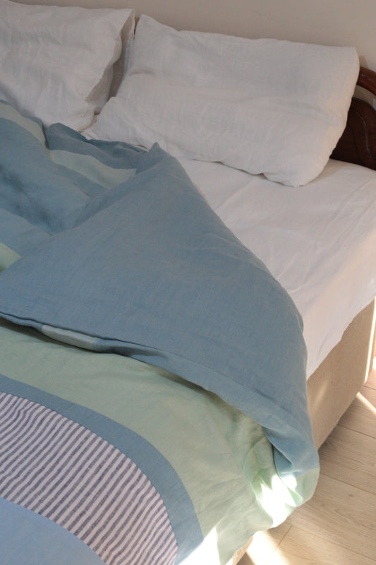 Patchwork linen duvet cover - US/UK King size
