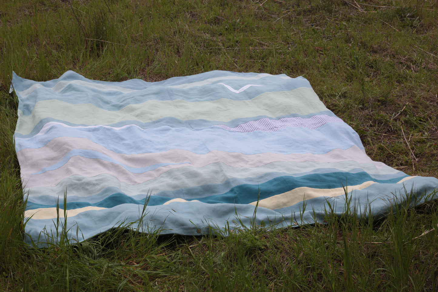Patchwork linen duvet cover - US/UK King size