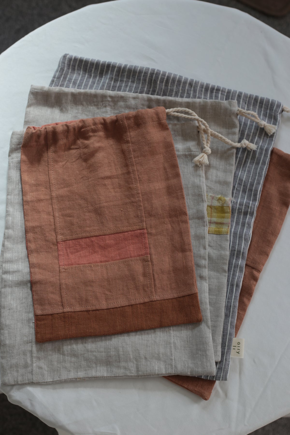 Sourdough linen set / Bread bag & Bowl cover