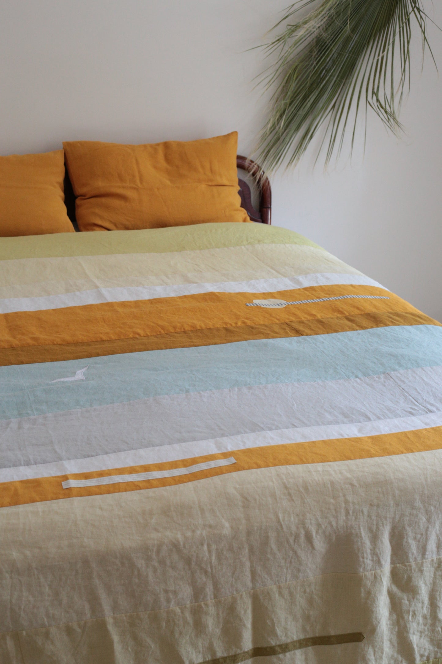 Patchwork linen duvet cover - US Queen size