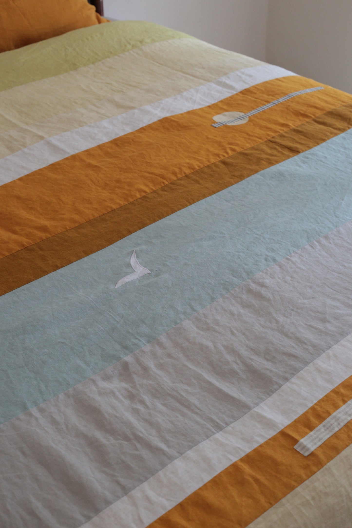 Patchwork linen duvet cover - US Queen size