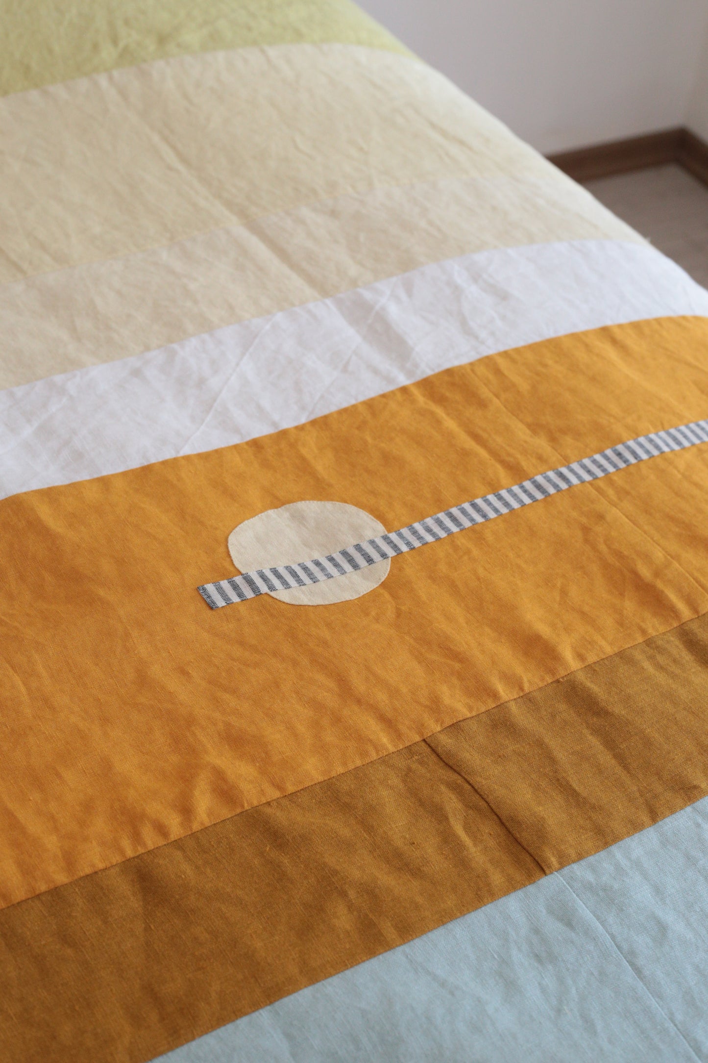 Patchwork linen duvet cover - US Queen size