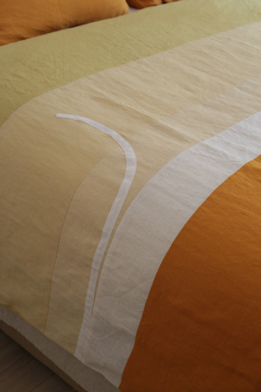 Patchwork linen duvet cover - US Queen size