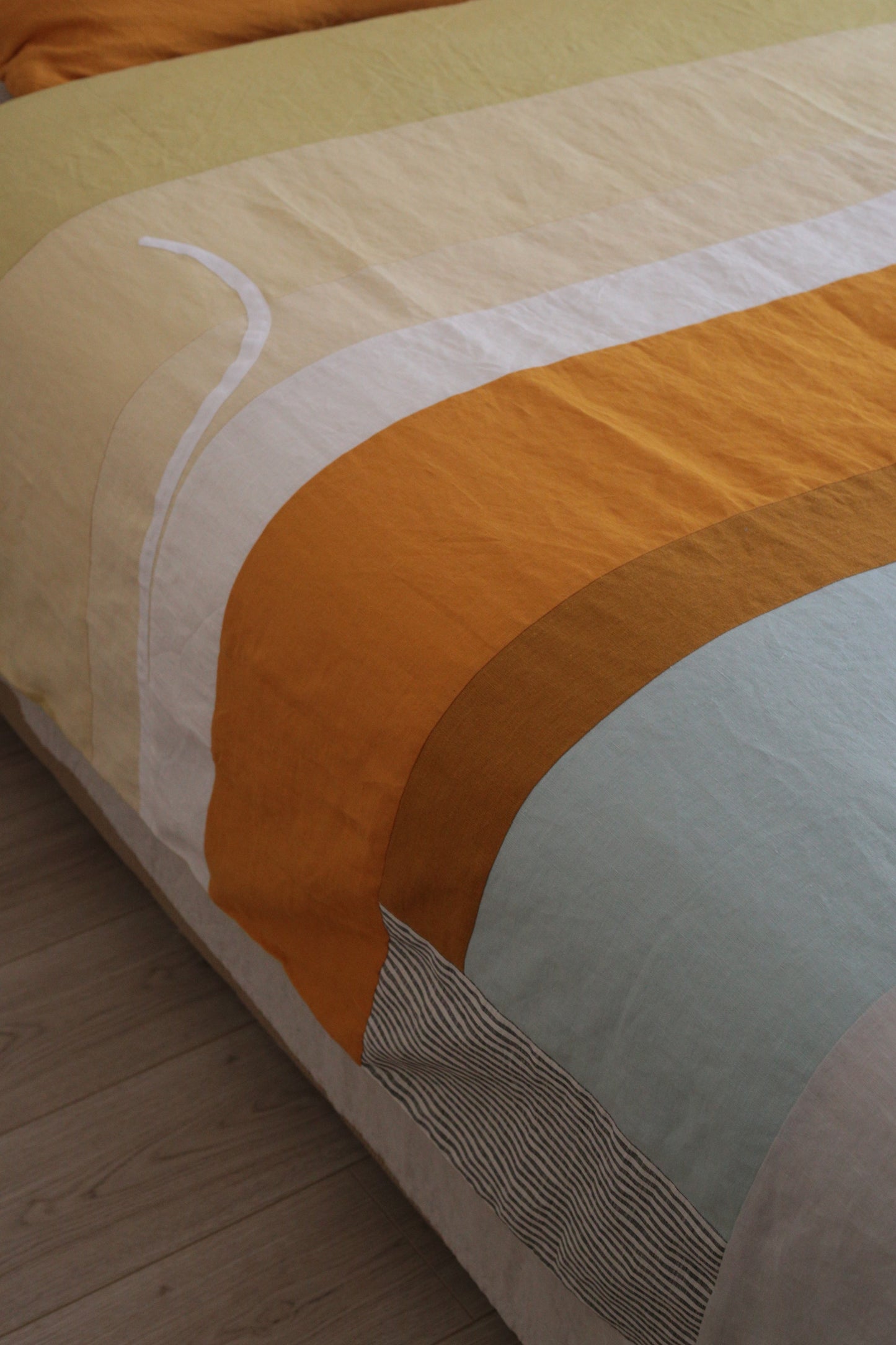 Patchwork linen duvet cover - US Queen size