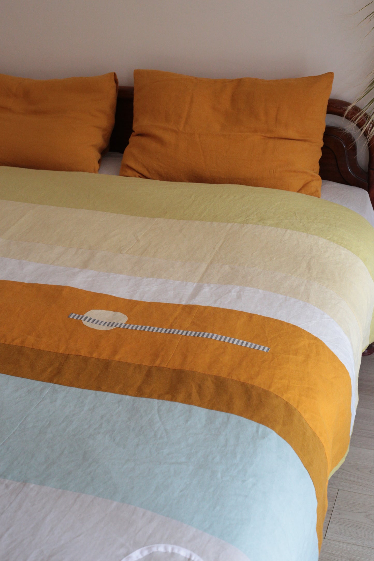 Patchwork linen duvet cover - US Queen size