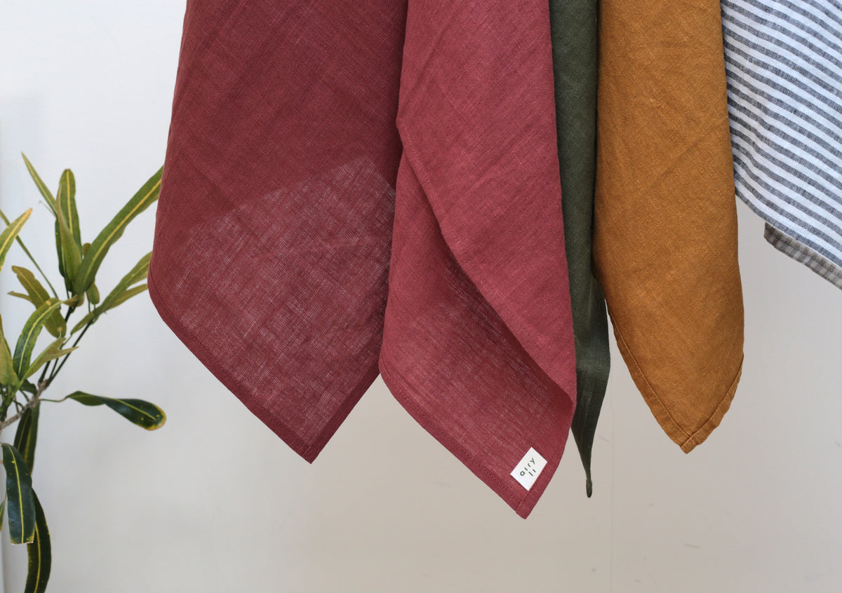 Linen Kitchen/Tea Towel in Nectarine Colour
