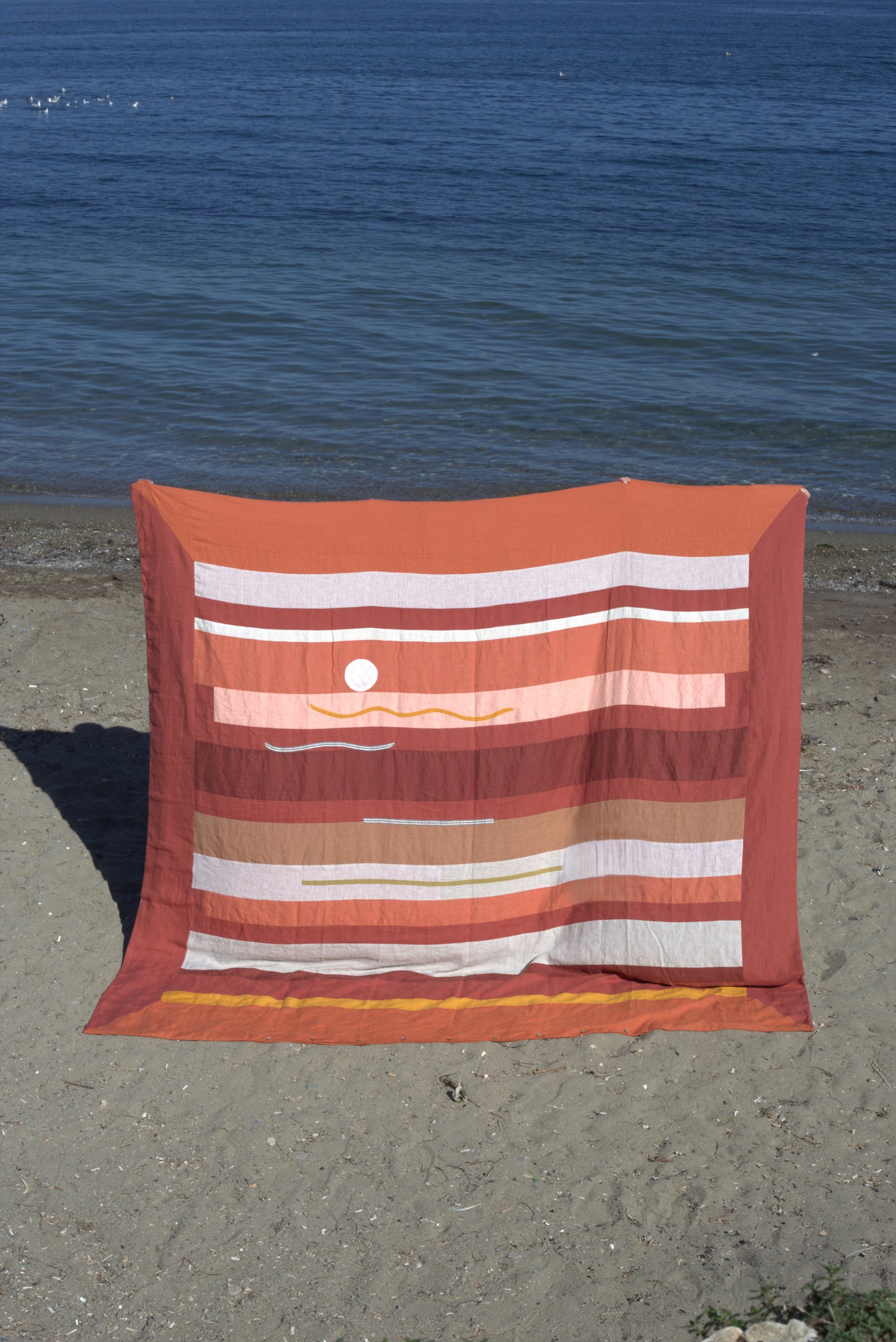 Patchwork linen duvet cover - Sunset - US/UK King size