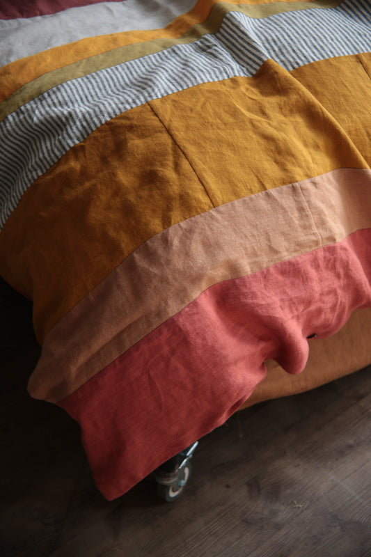 Patchwork linen duvet cover - US Queen size