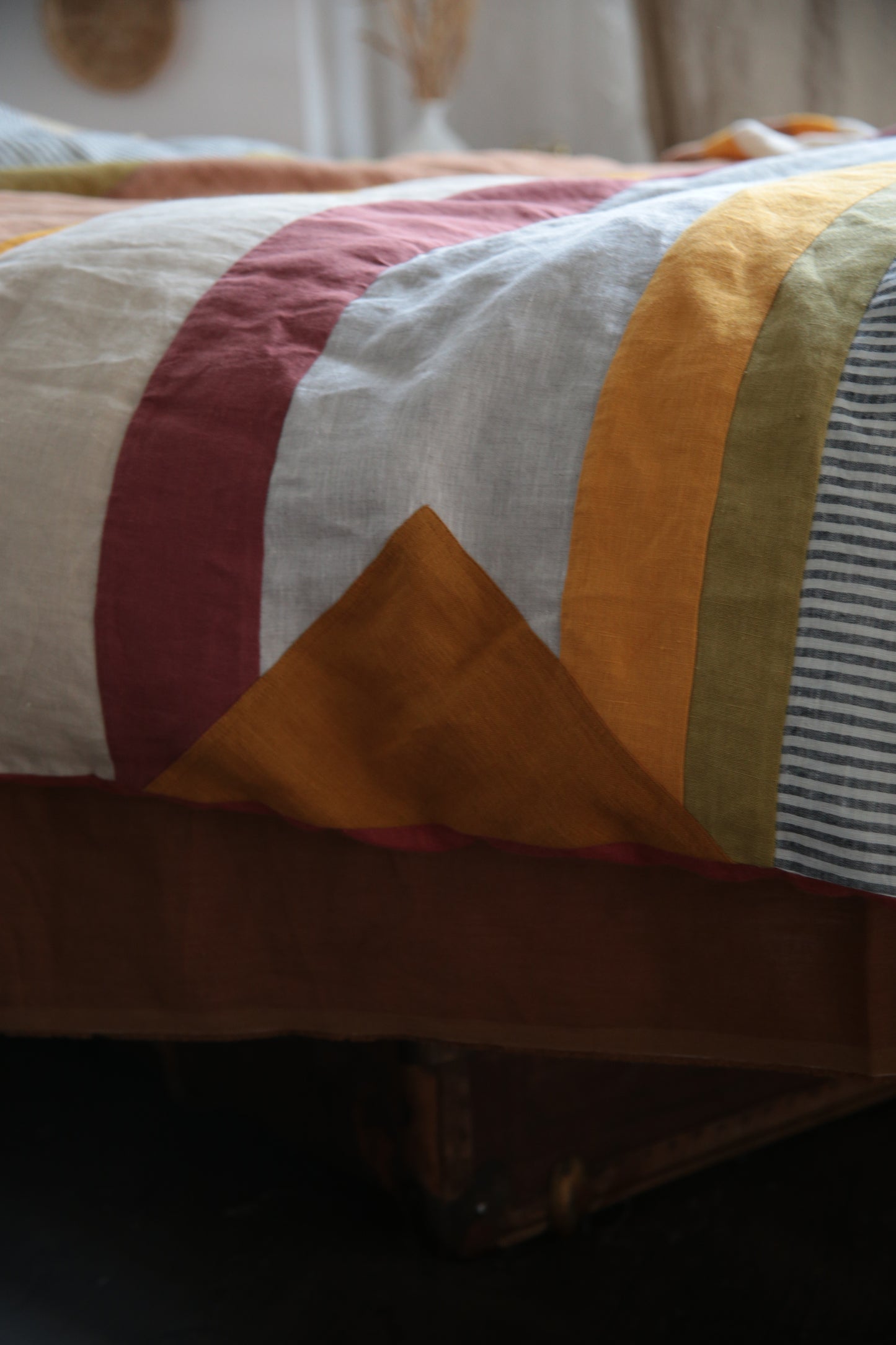 Patchwork linen duvet cover - US Queen size