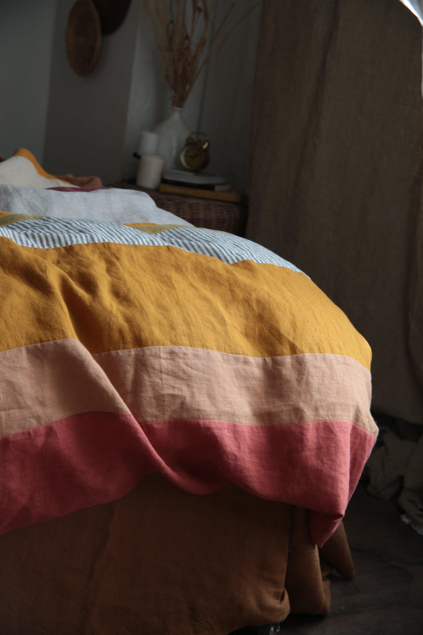 Patchwork linen duvet cover - US Queen size