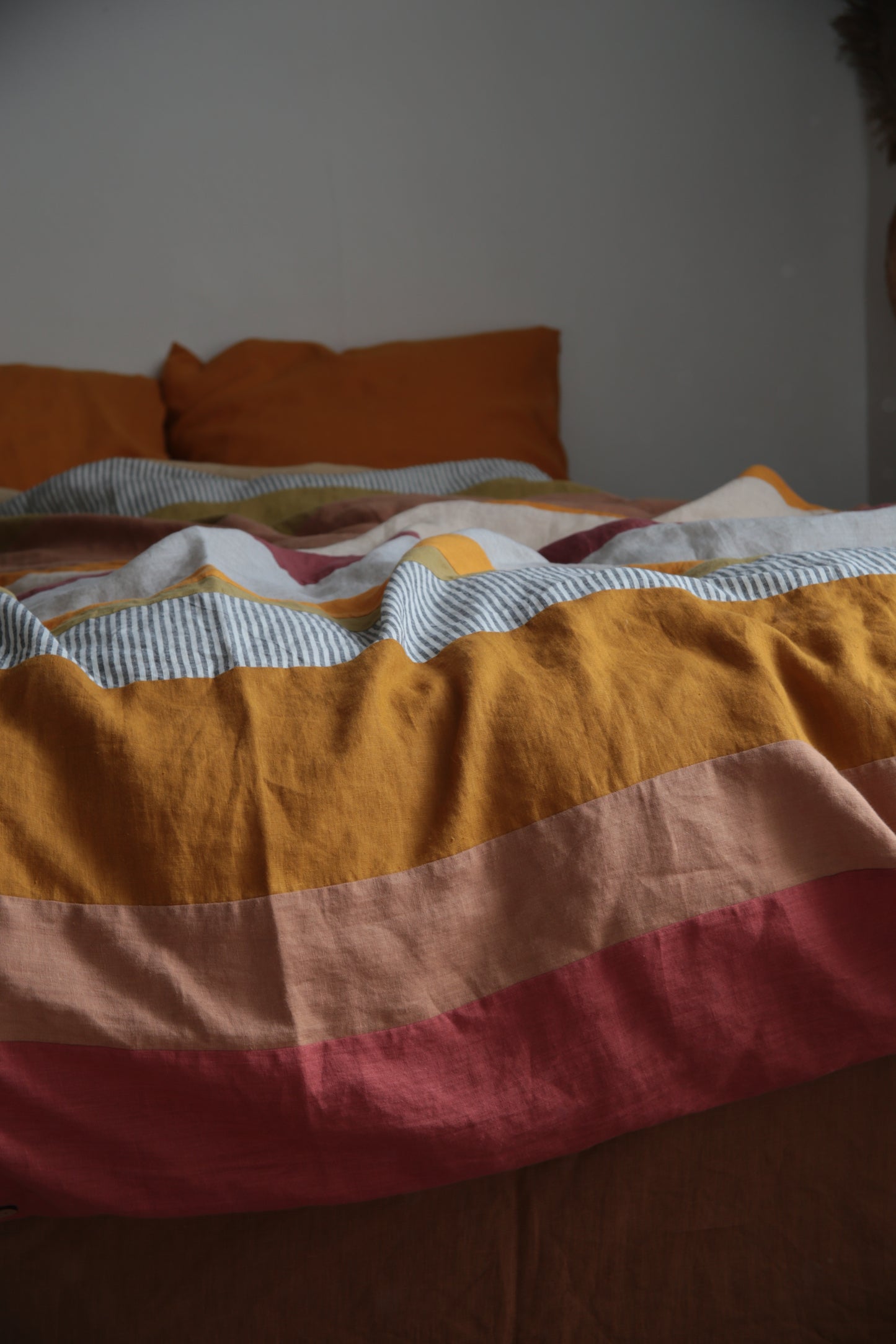 Patchwork linen duvet cover - US Queen size
