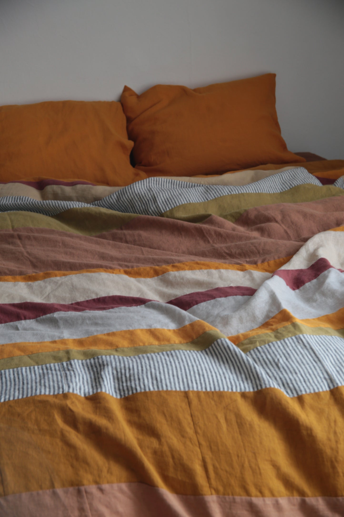 Patchwork linen duvet cover - US Queen size