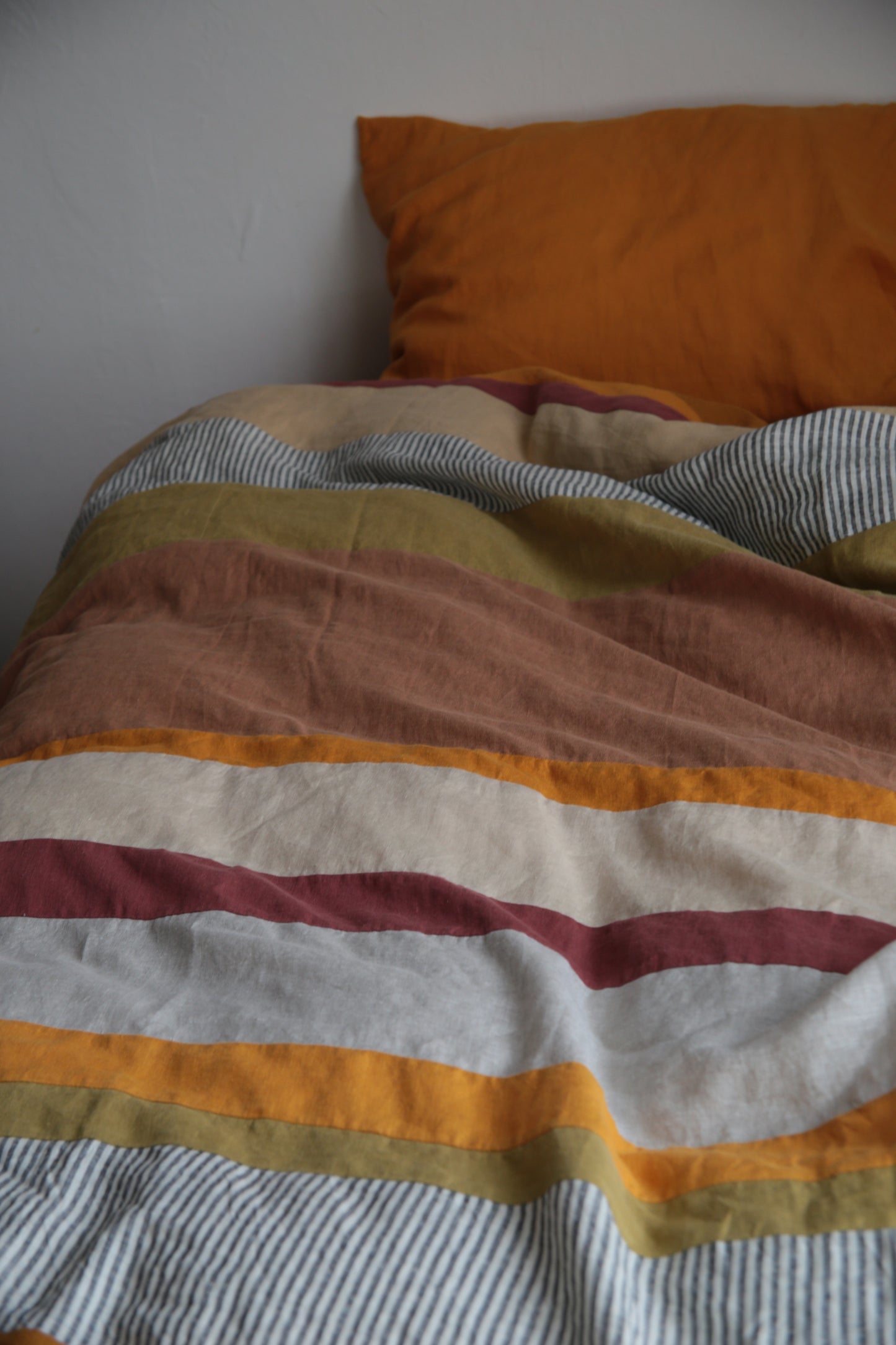 Patchwork linen duvet cover - US Queen size