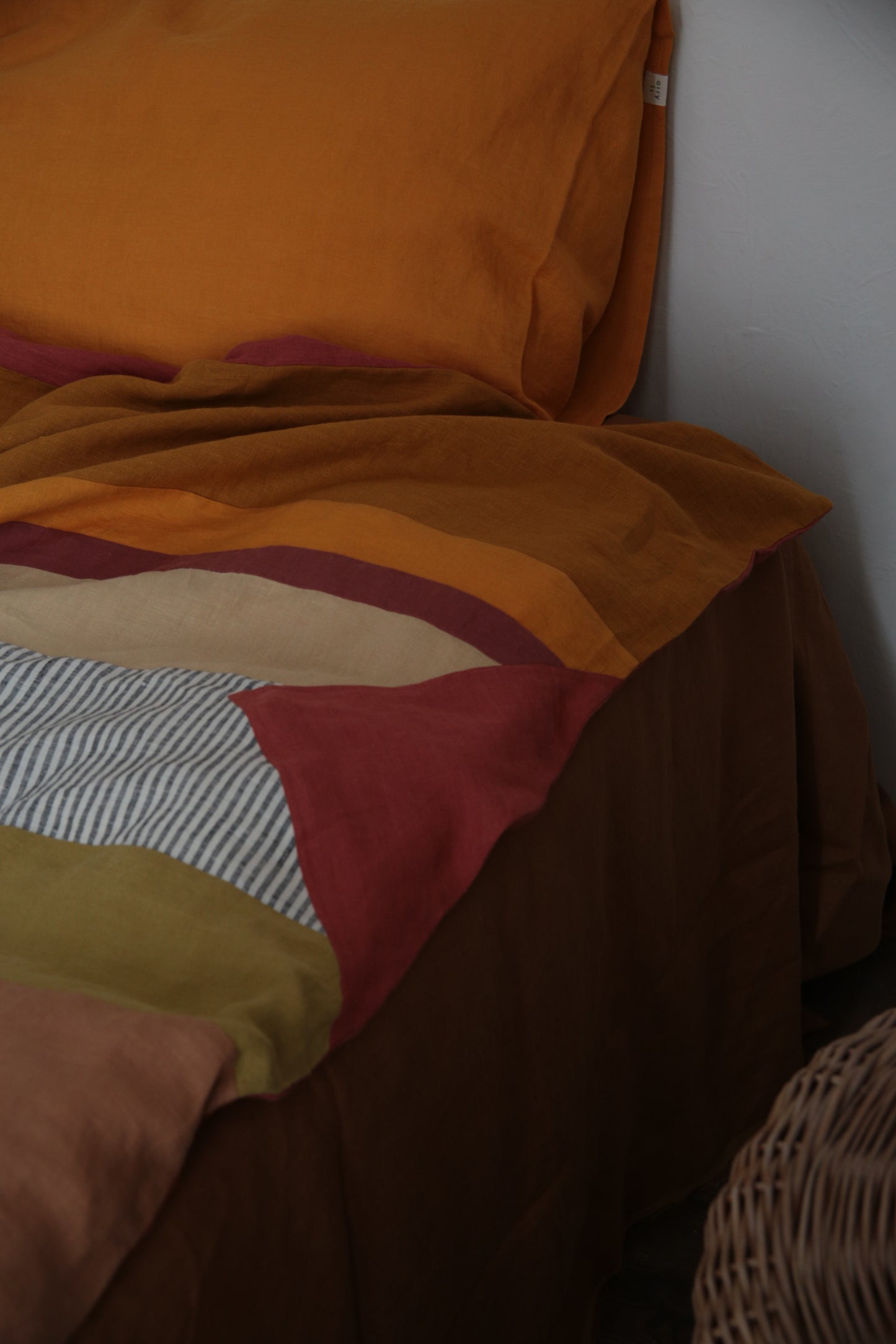 Patchwork linen duvet cover - US Queen size