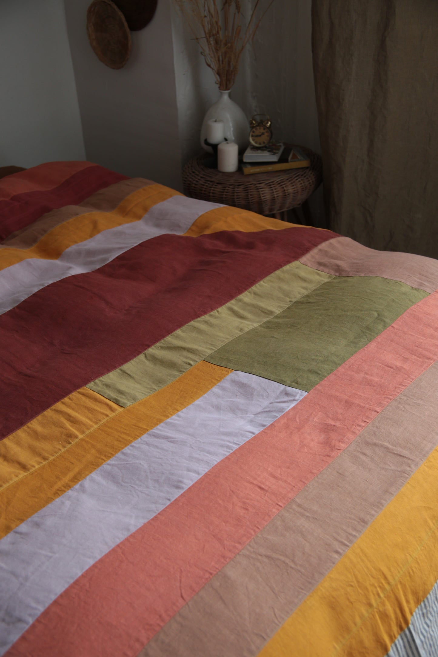 Patchwork linen duvet cover - US Queen size