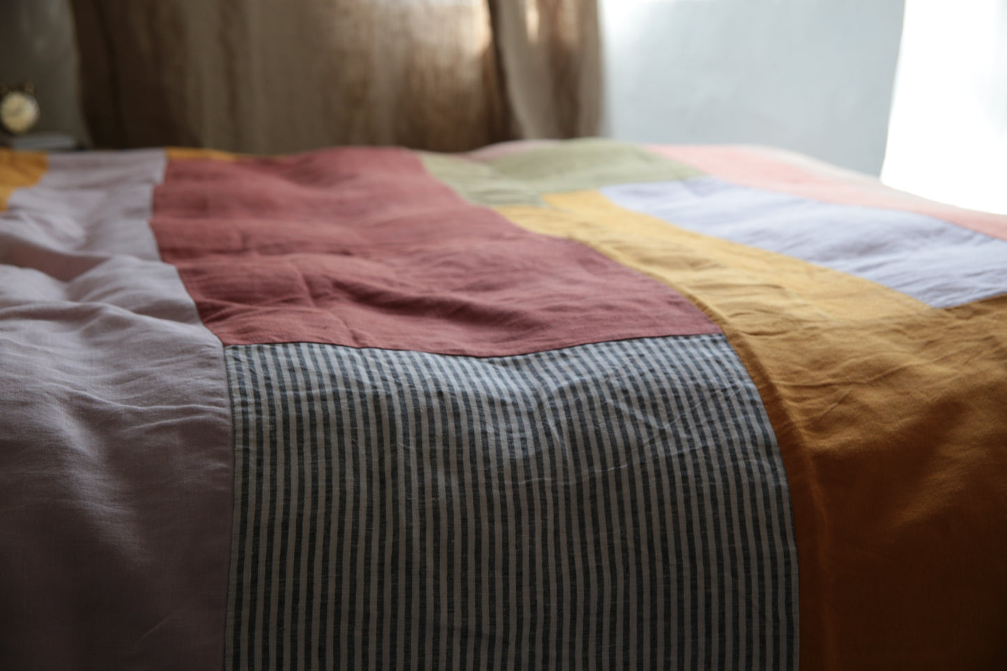 Patchwork linen duvet cover - US Queen size