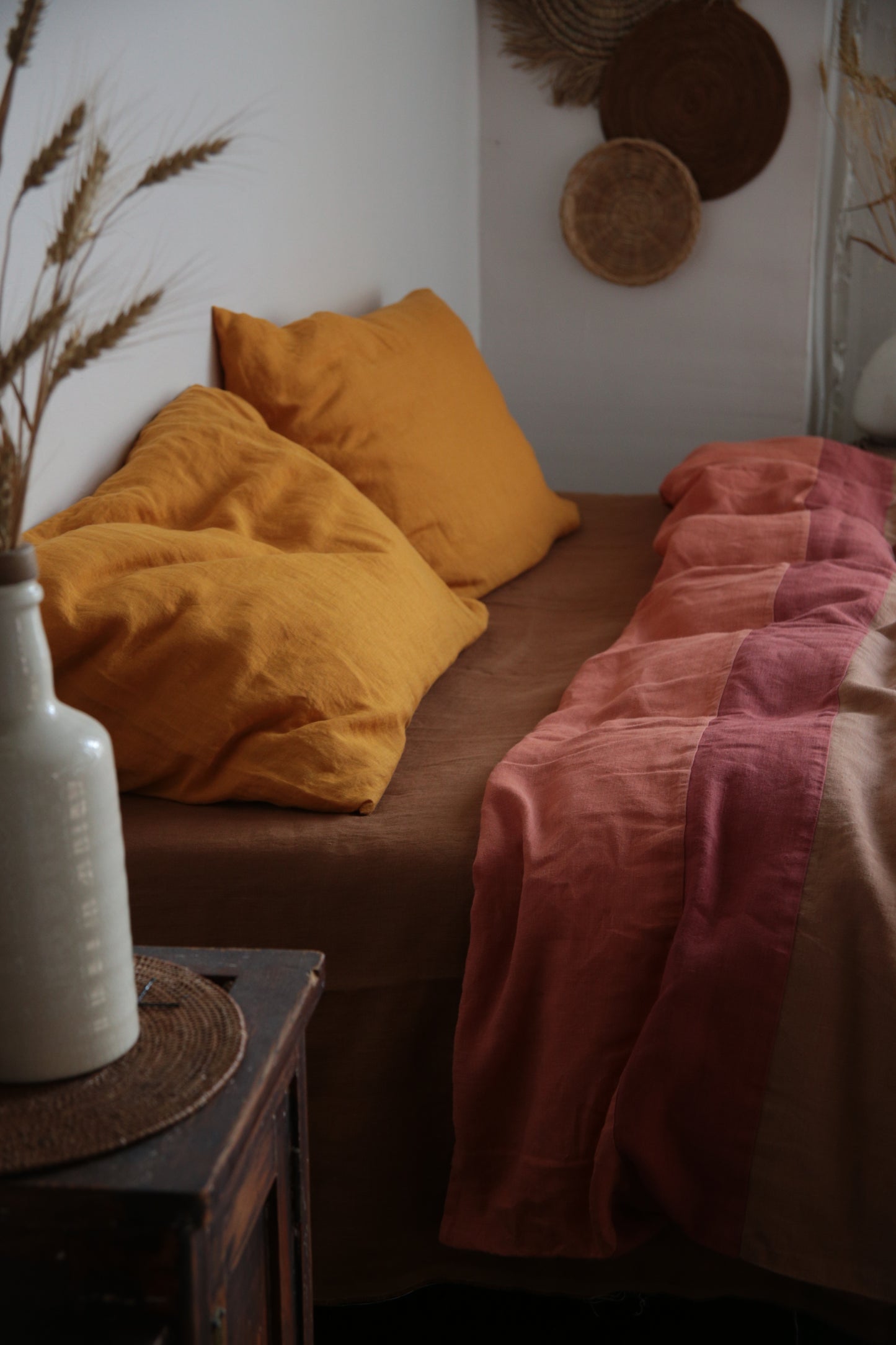 Patchwork linen duvet cover - US Queen size