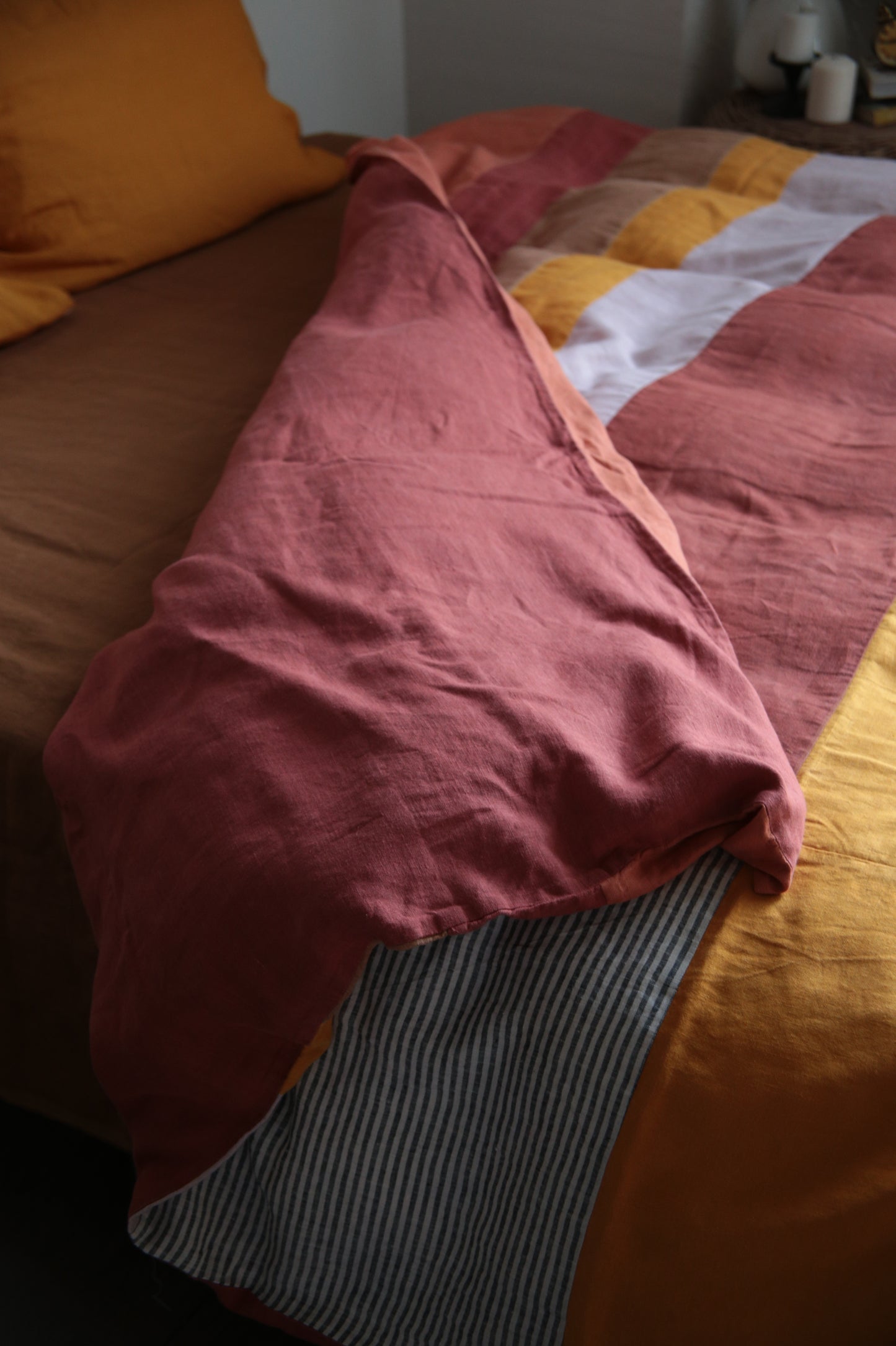 Patchwork linen duvet cover - US Queen size