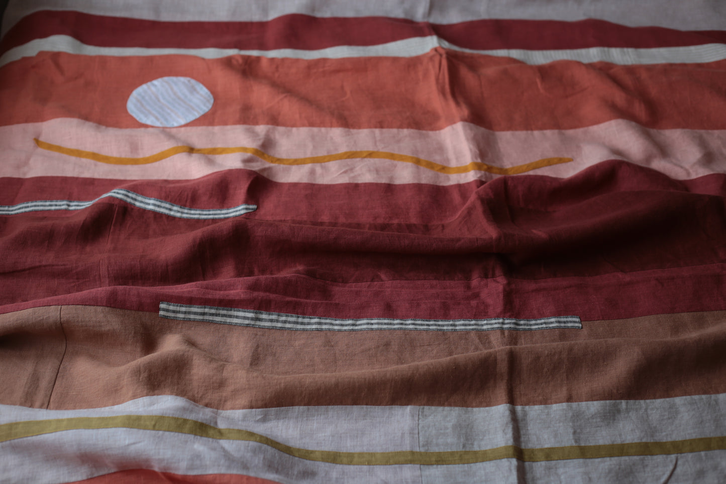 Patchwork linen duvet cover - Sunset - US/UK King size