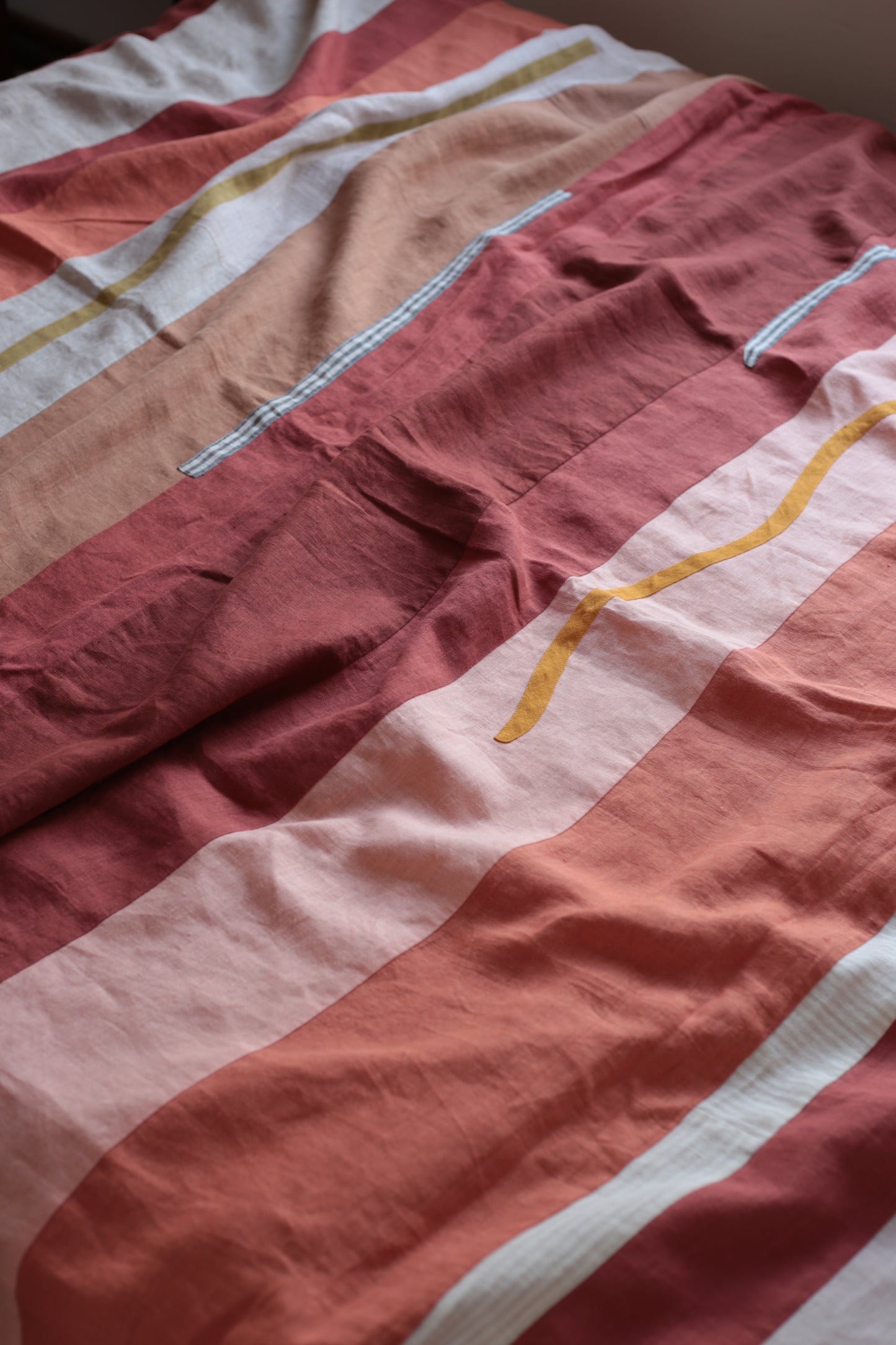 Patchwork linen duvet cover - Sunset - US/UK King size