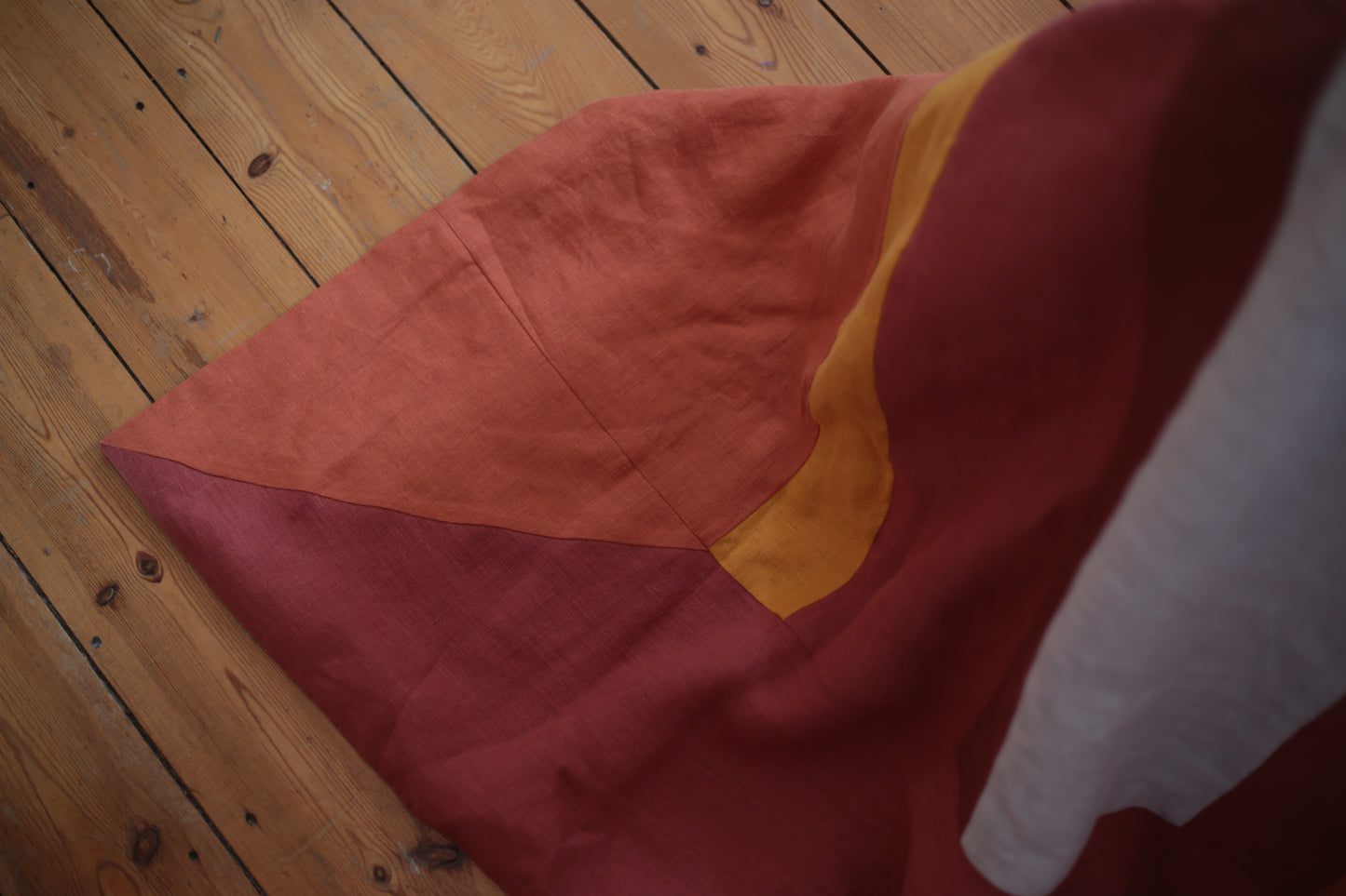 Patchwork linen duvet cover - Sunset - US/UK King size