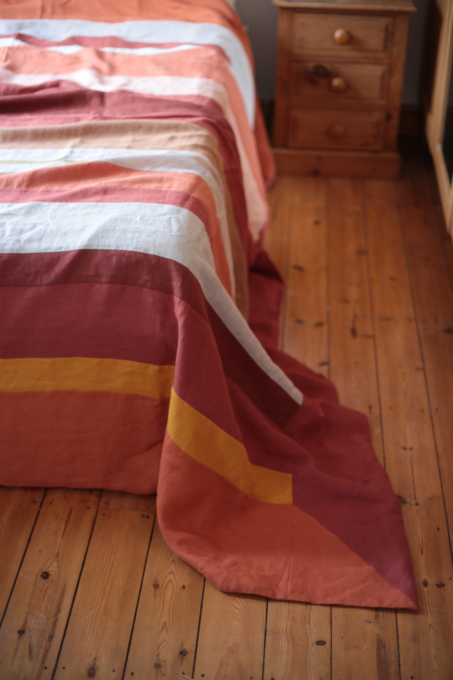 Patchwork linen duvet cover - Sunset - US/UK King size