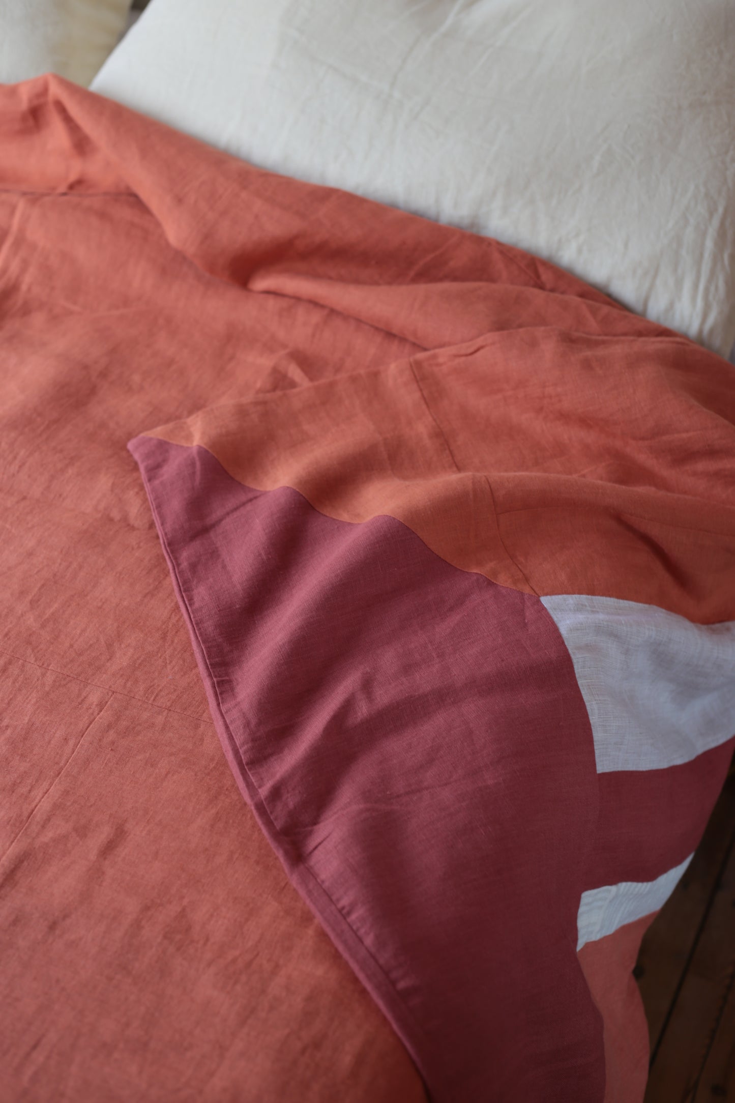 Patchwork linen duvet cover - Sunset - US/UK King size