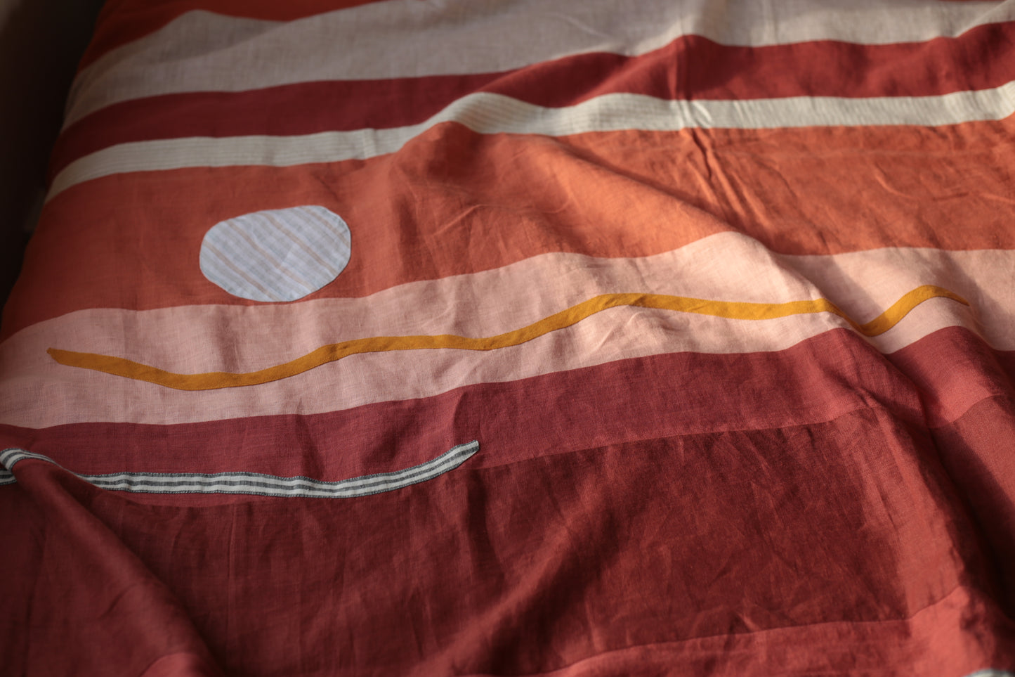 Patchwork linen duvet cover - Sunset - US/UK King size