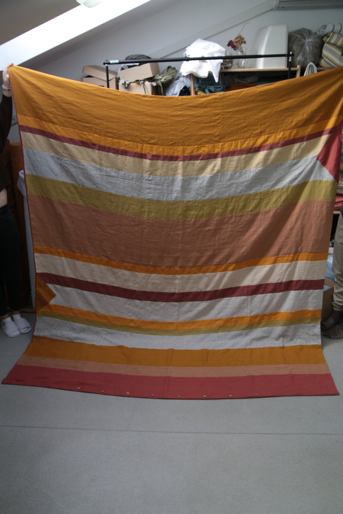 Patchwork linen duvet cover - US Queen size