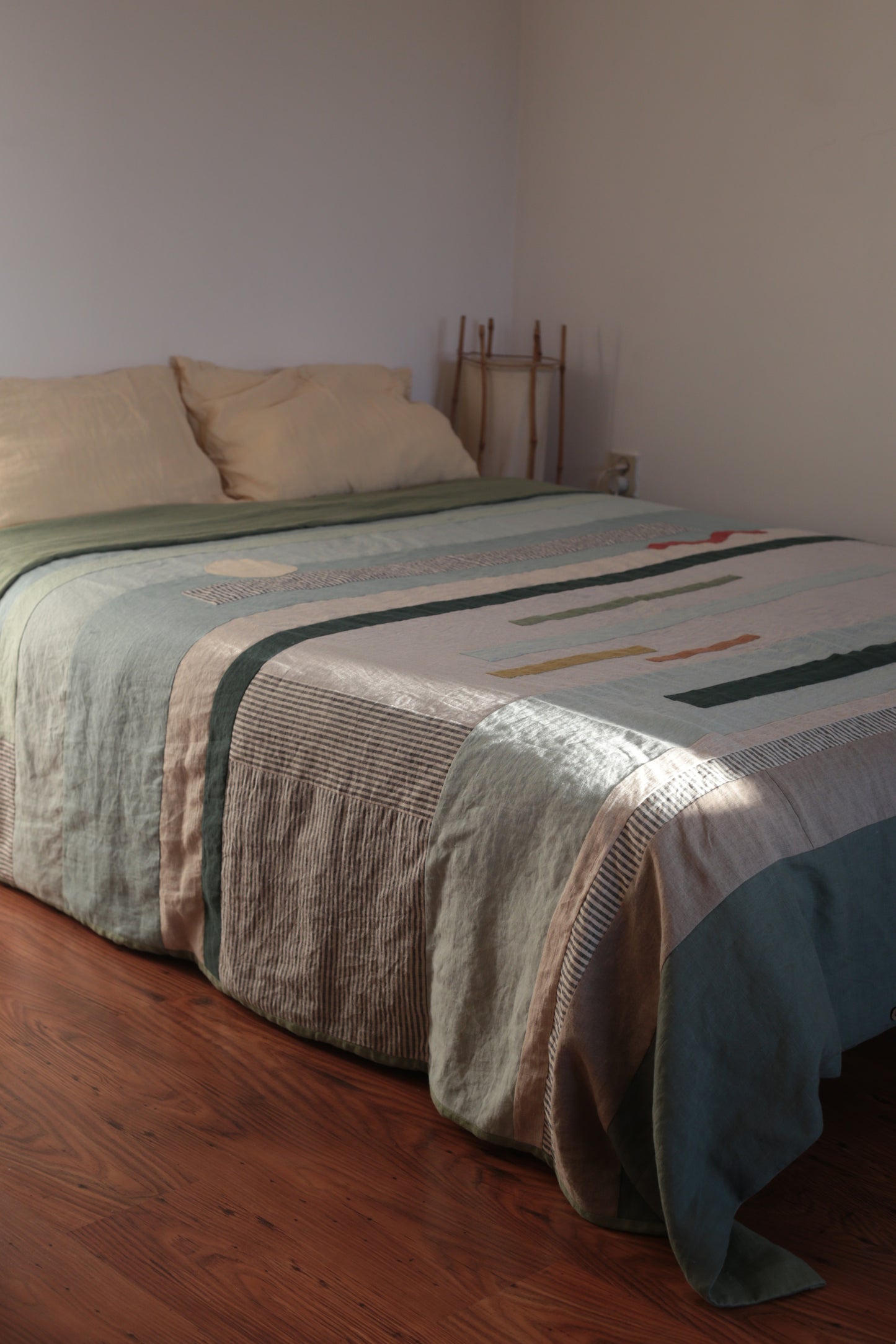 Patchwork linen duvet cover - US Queen size