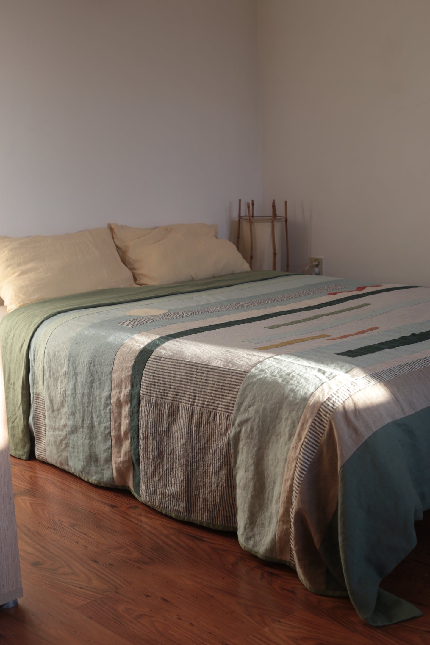 Patchwork linen duvet cover - US Queen size