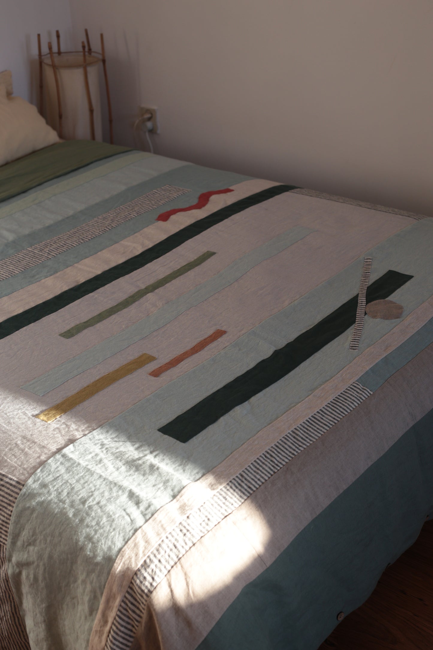 Patchwork linen duvet cover - US Queen size