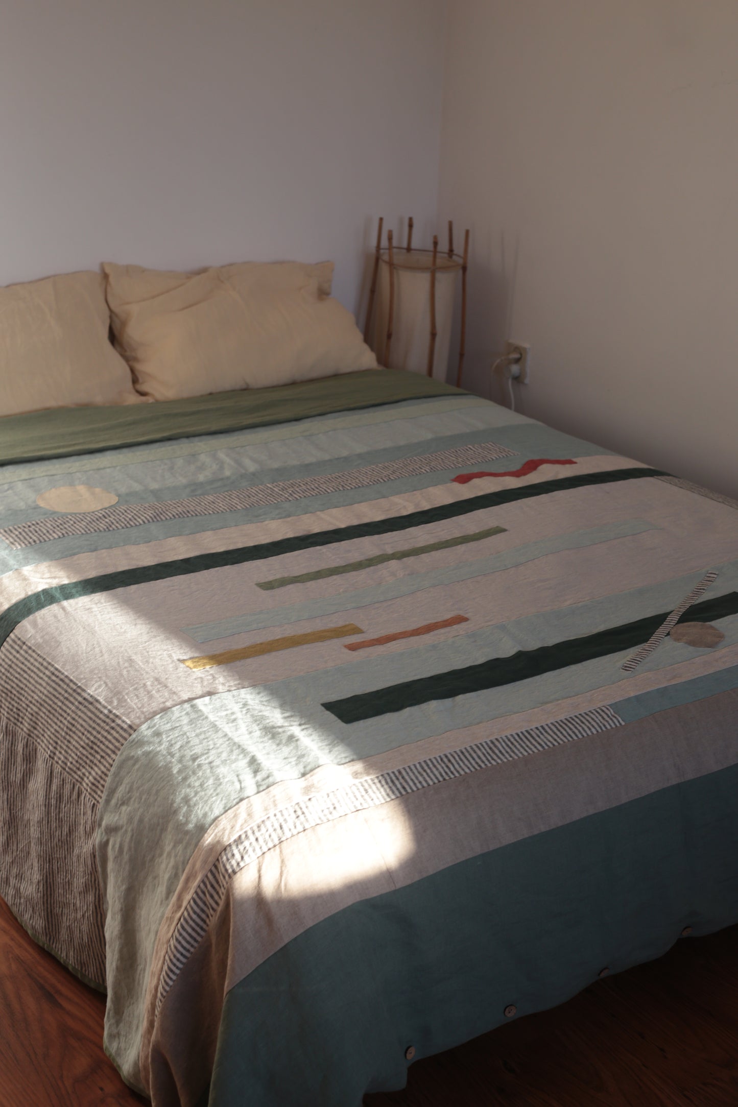 Patchwork linen duvet cover - US Queen size