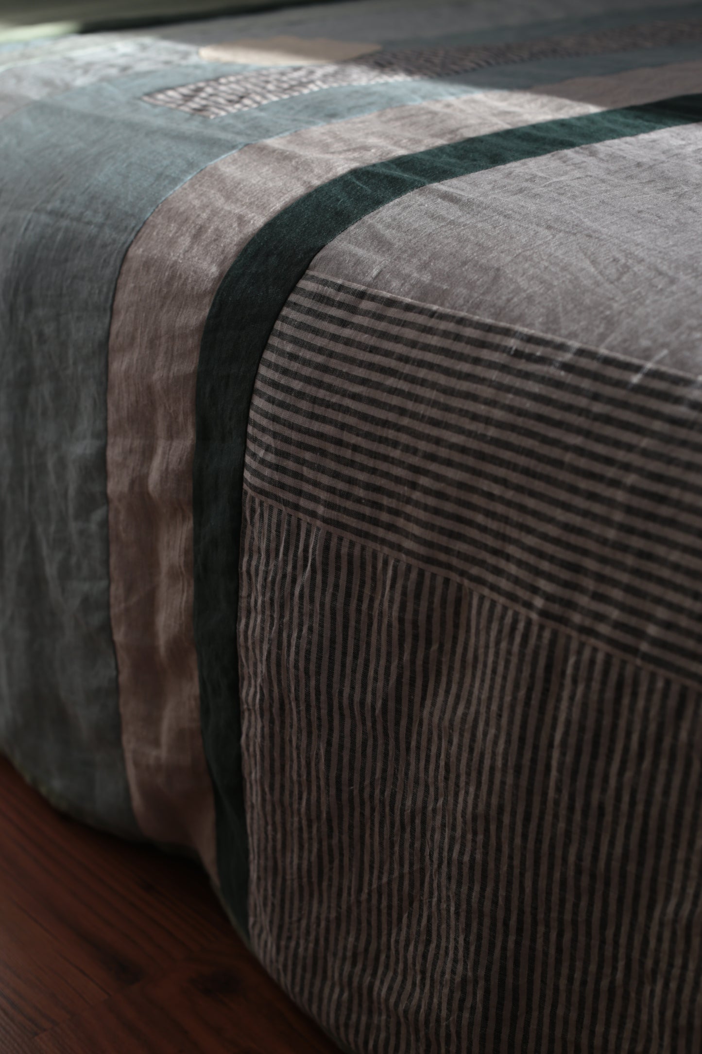 Patchwork linen duvet cover - US Queen size