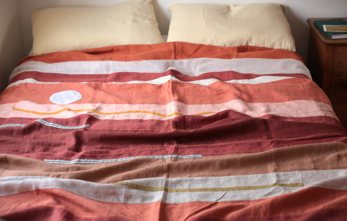 Patchwork linen duvet cover - Sunset - US/UK King size