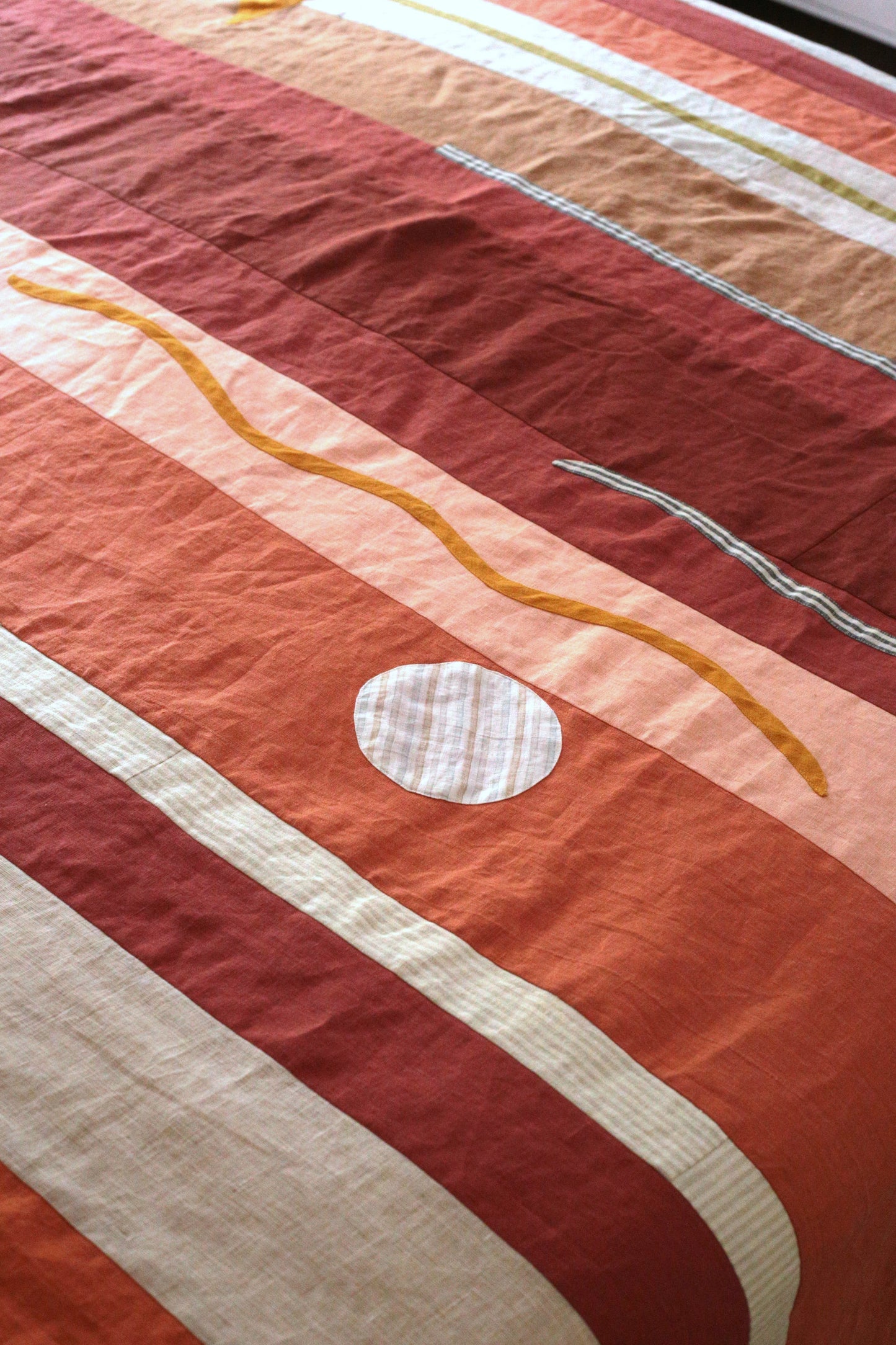 Patchwork linen duvet cover - Sunset - US/UK King size