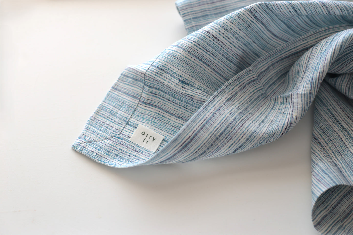 Linen napkins in Blue & Navy & White stripes