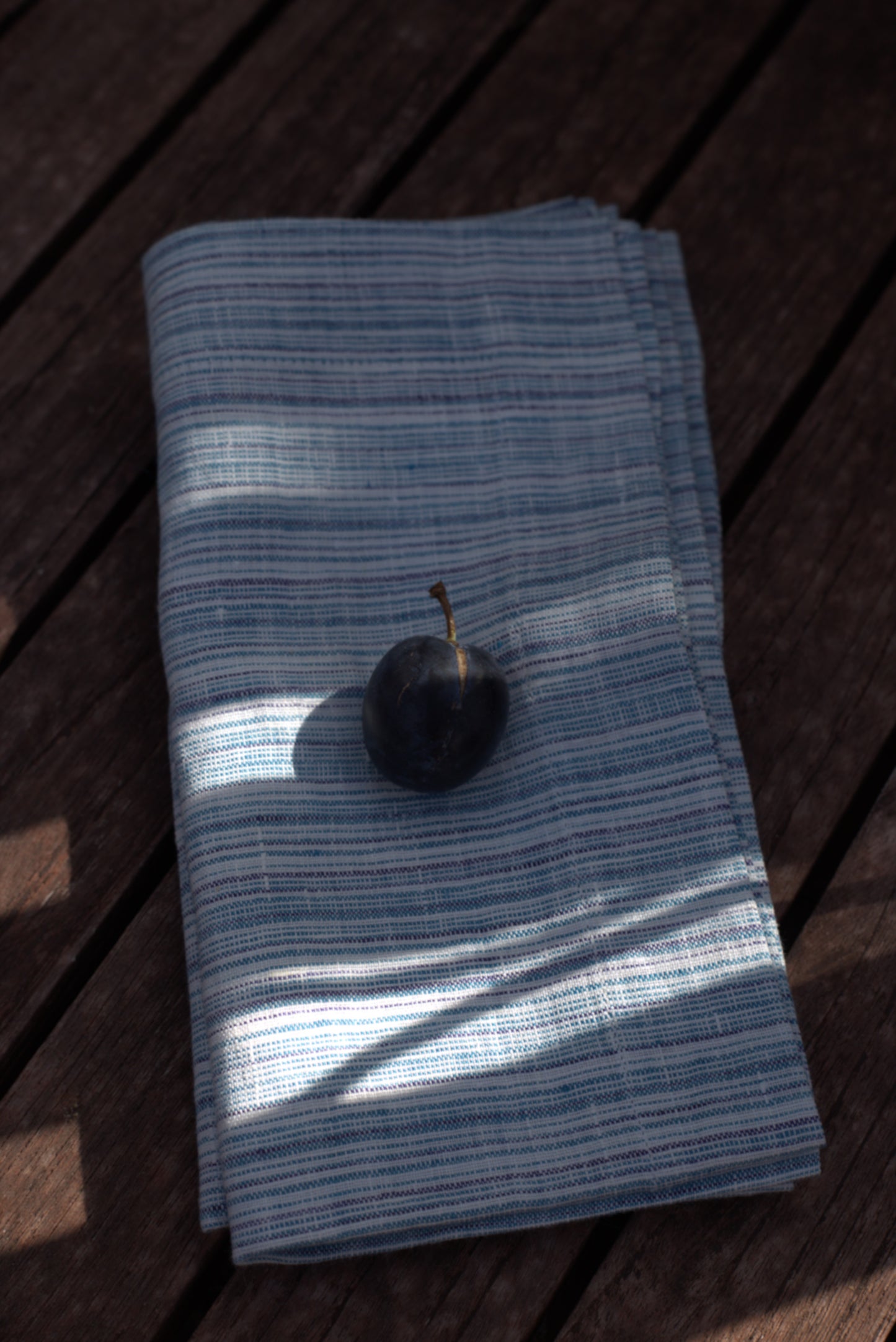 Linen napkins in Blue & Navy & White stripes