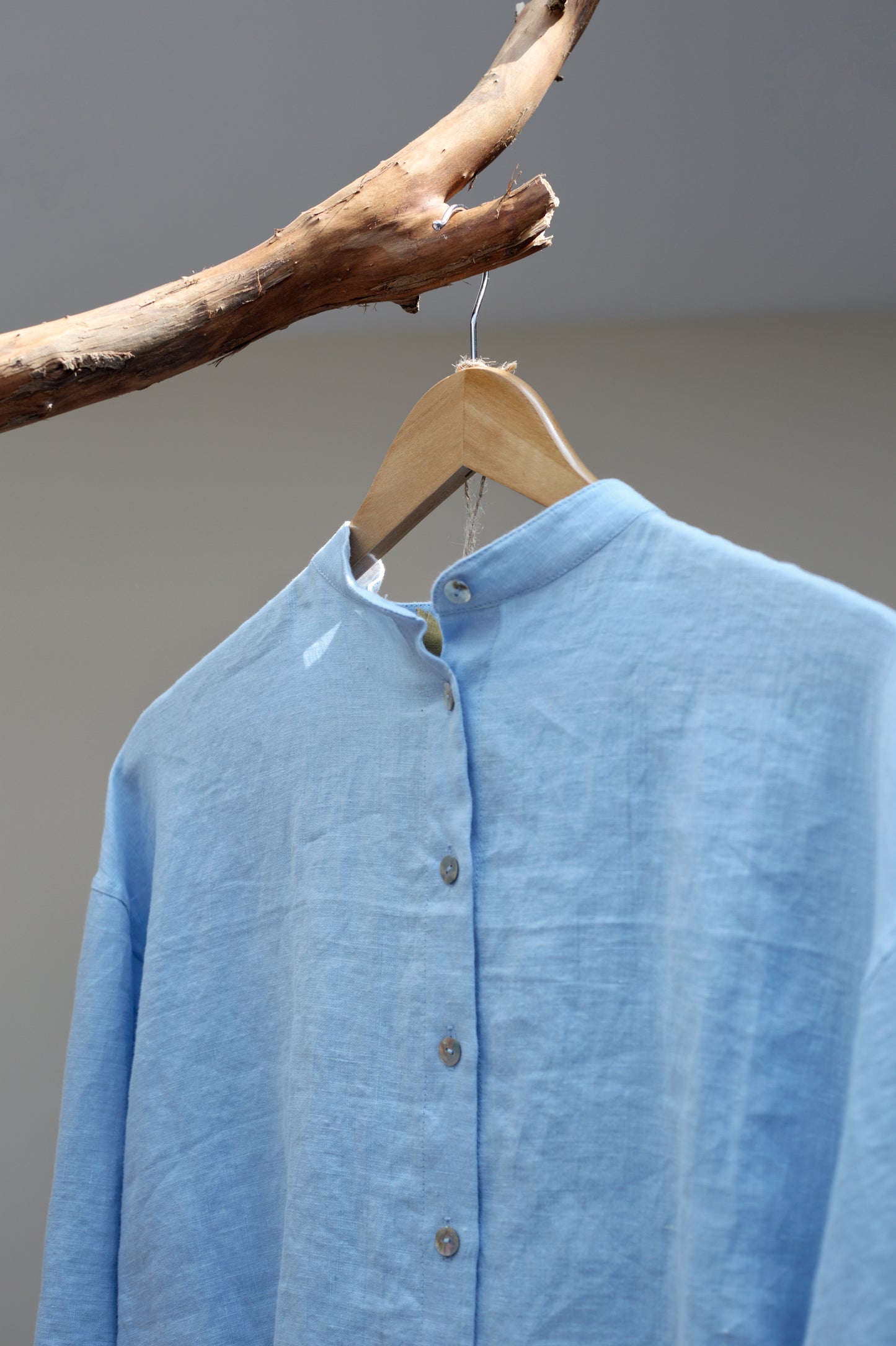Dreamer linen blouse with frilled hand-finished cuffs
