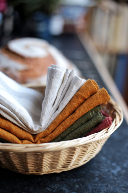 Linen Kitchen/Tea Towel in Honey Mustard color
