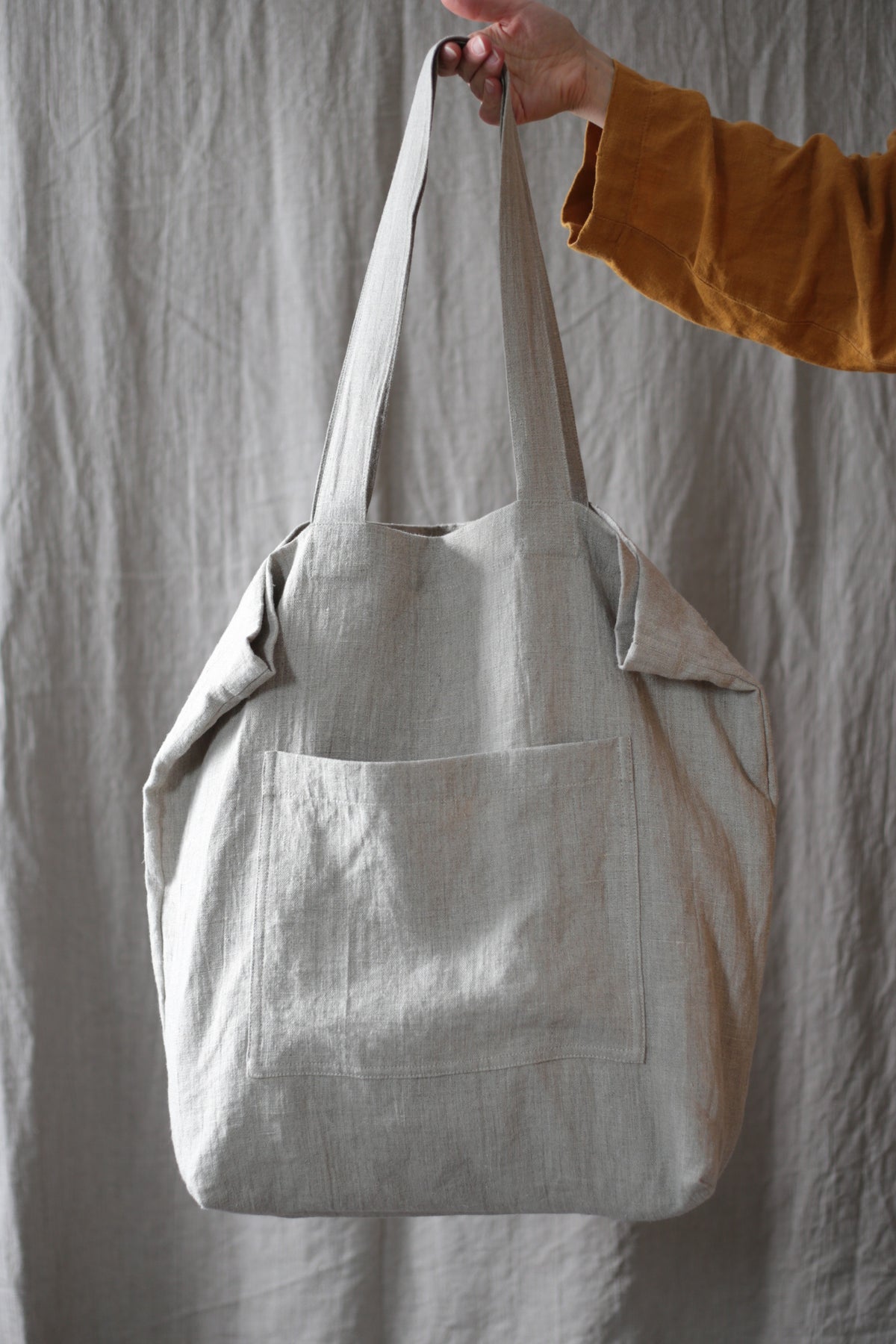 Heavy Duty Linen tote bag in Natural colour
