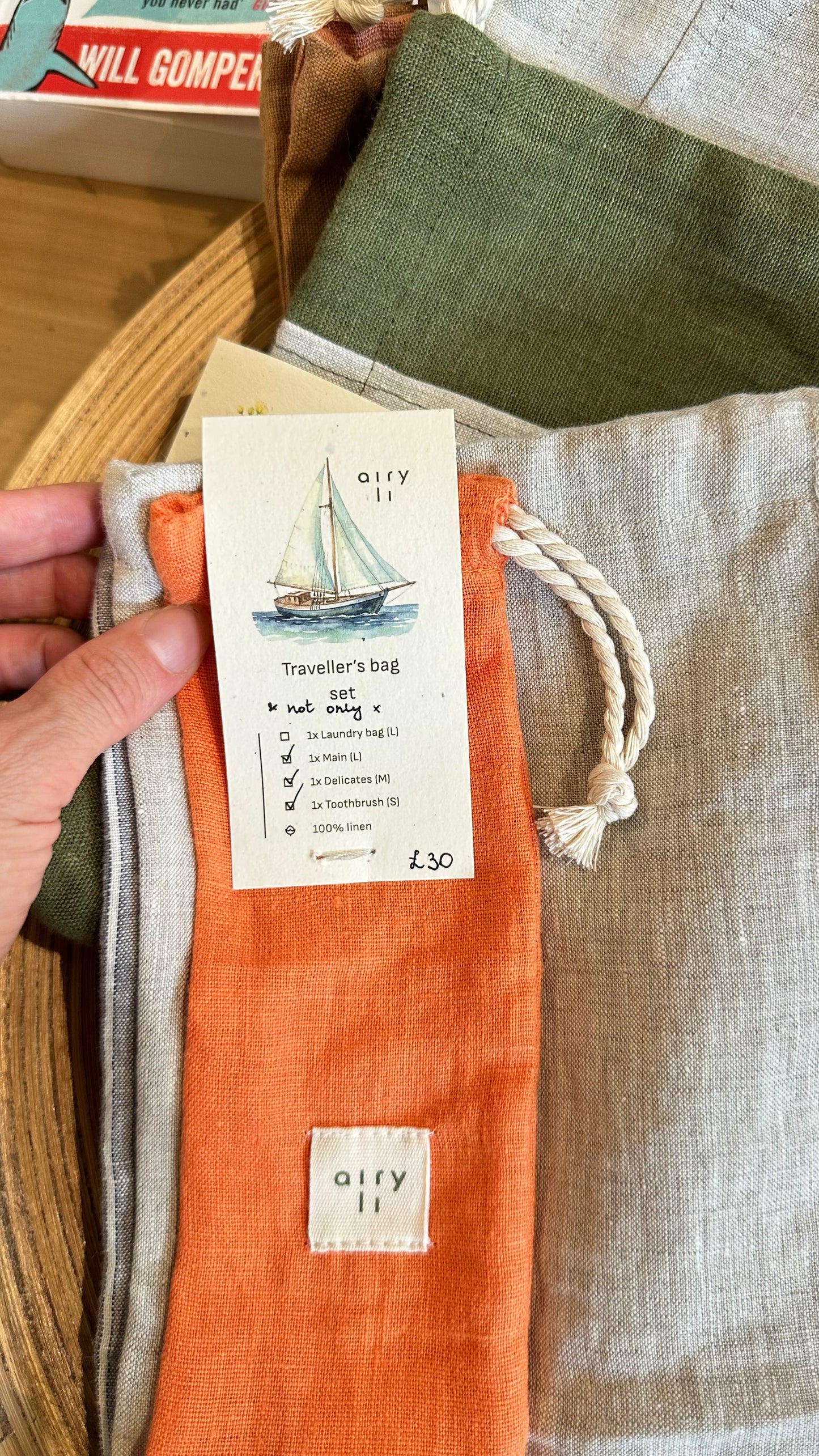 Traveller linen bag set