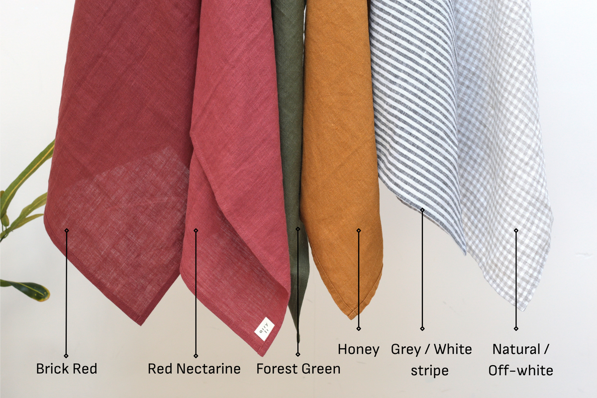 Linen Kitchen/Tea Towel in Brick Red colour