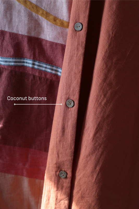 One-of-a-kind handmade patchwork linen duvet cover - Sunset